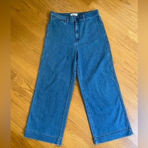 Madewell Tall Emmett Wide-Leg Crop Jeans in Rosalie Wash - Size 30 Tall